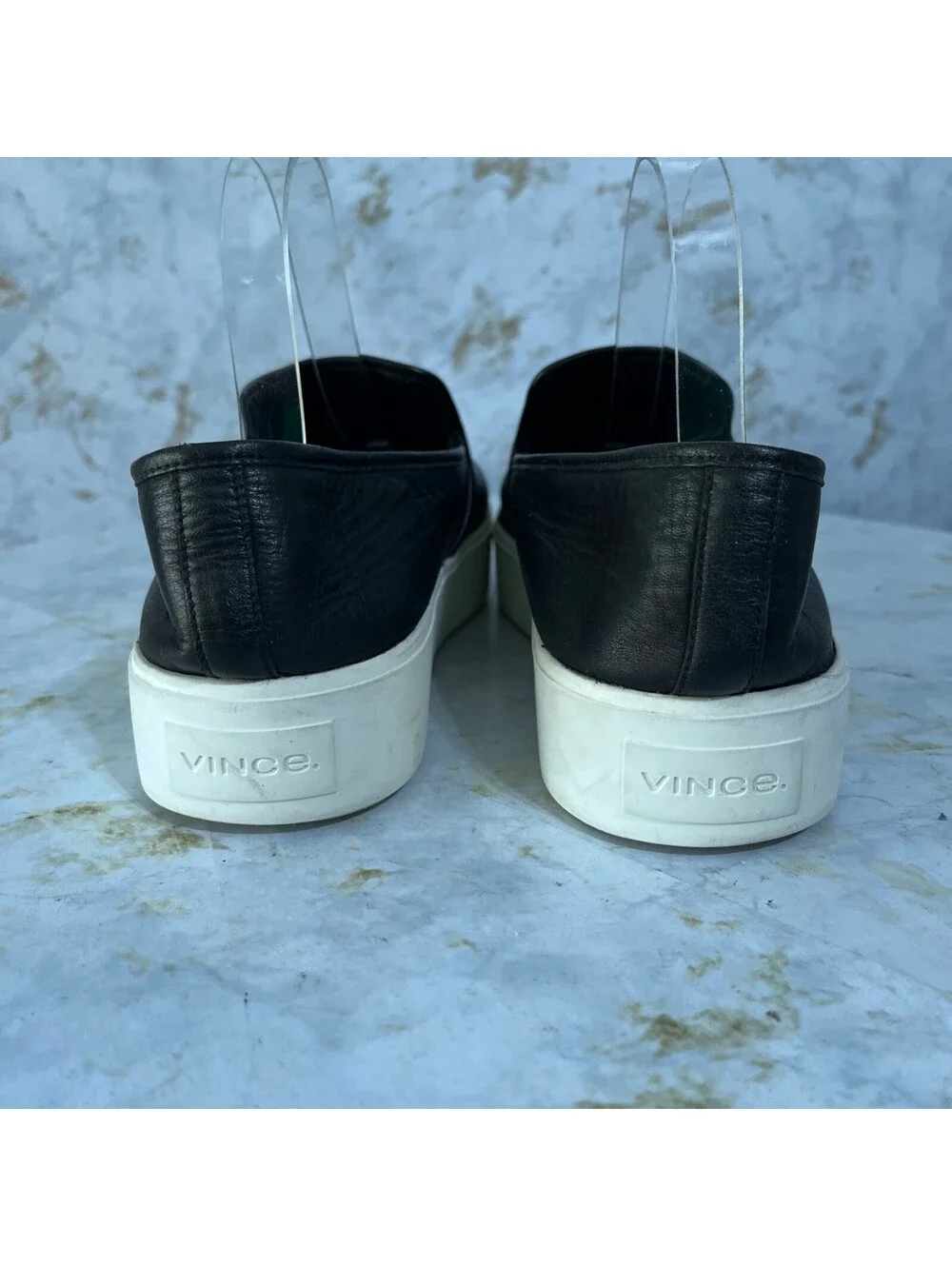Vince Warren Women's Size 10M Shoes Black White Leather Comfort Fashion Sneakers